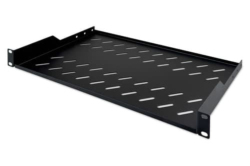 Piano fisso 1U per armadi da 400 mm di profondità - Carico 15 kg - Nero