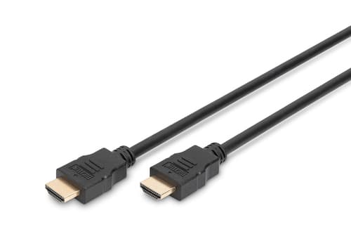 DIGITUS HDMI High Speed Kabel - Typ A M/M - 3m - Ultra HD 60p - Gold - Schwarz