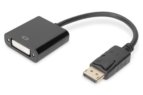 Cable adaptador DisplayPort - DP - DVI (24+5) M/F - 0,15 m - con bloqueo - Compatible DP 1.1 - Negro