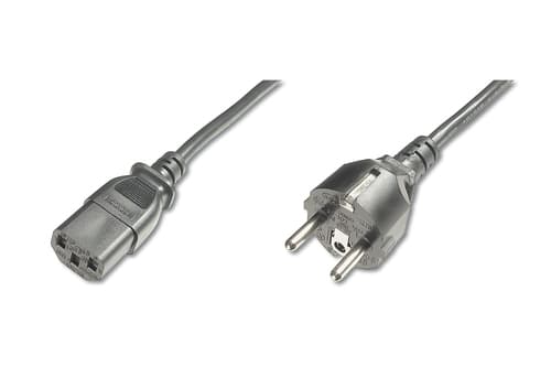 Power Cord - CEE 7/7 (Typ-F) - C13 M/F - H05 VV F3G - 0.75qmm - 250V/10A - 1.8 Meter