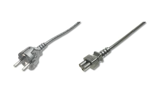 Câble d'alimentation - CEE 7/7 (Type-F) - C5 M/F - H05 VV F3G - 0,75qmm - 250V/10A - 1,2 mètre