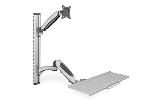 Workstation (Monitor - Keyboard) Wall Mount 27 inch - 6 kg - VESA 75x75 - 100x100 - silver [NEW DAMAGED BOX]