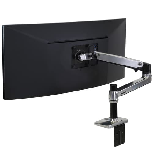 LX Desk Monitor Arm - Single Monitor Mount - Max. 34 inch screen - Polished Aluminum [NEW OPEN BOX)
