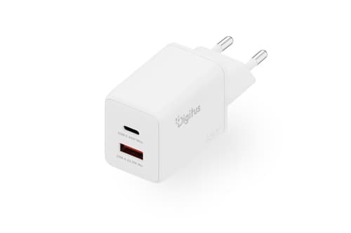 USB GaN Ladegerät 45W - 1x USB-C - 1x USB-A - Weiß