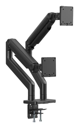 Support double pour moniteur - 2x 45 pouces - Jusqu'à 2x 20 kg - Ressort mécanique - VESA 75 x 75 - 100 x 100 - Noir