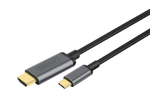 DIGITUS USB-C to HDMI Adapter 1.8m 4K Black Metal