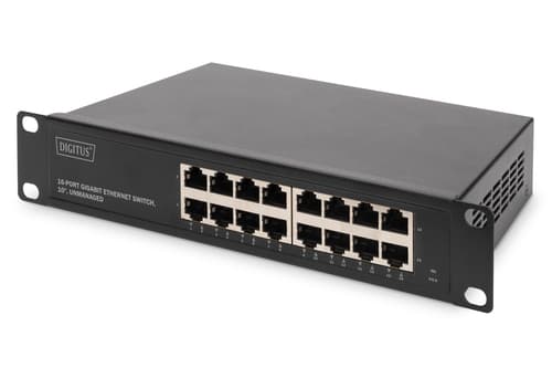 10-inch Gigabit Ethernet Switch - 16-Port - Unmanaged