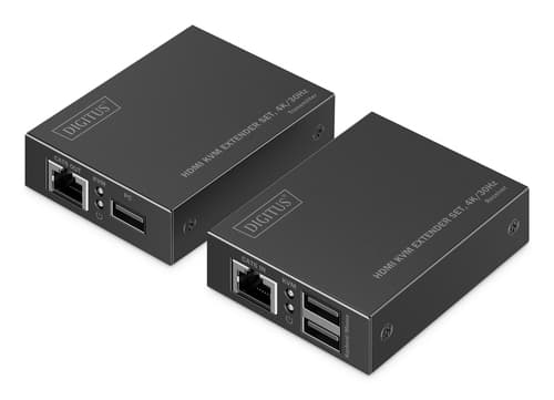 Conjunto de extensor HDMI KVM - 4K/30Hz - 70m - PoC - CAT6 - Negro