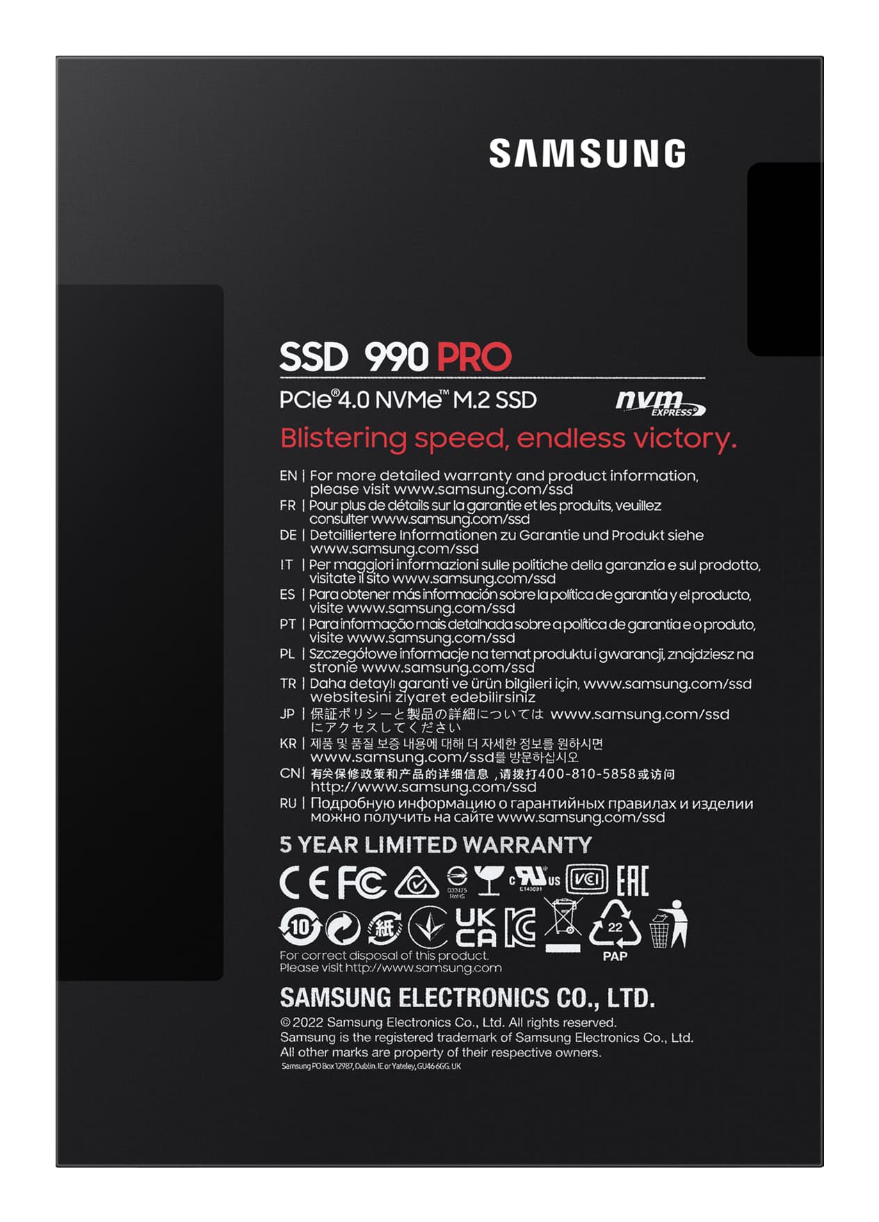 Samsung 990 PRO PCIe 4.0 NVMe M.2 SSD 1TB — photo 7 sur 9