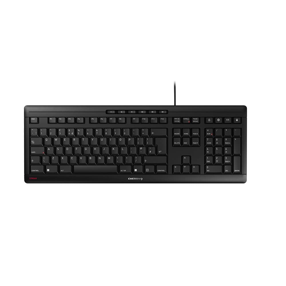 Clavier CHERRY STREAM - Fil QWERTY UK - Noir