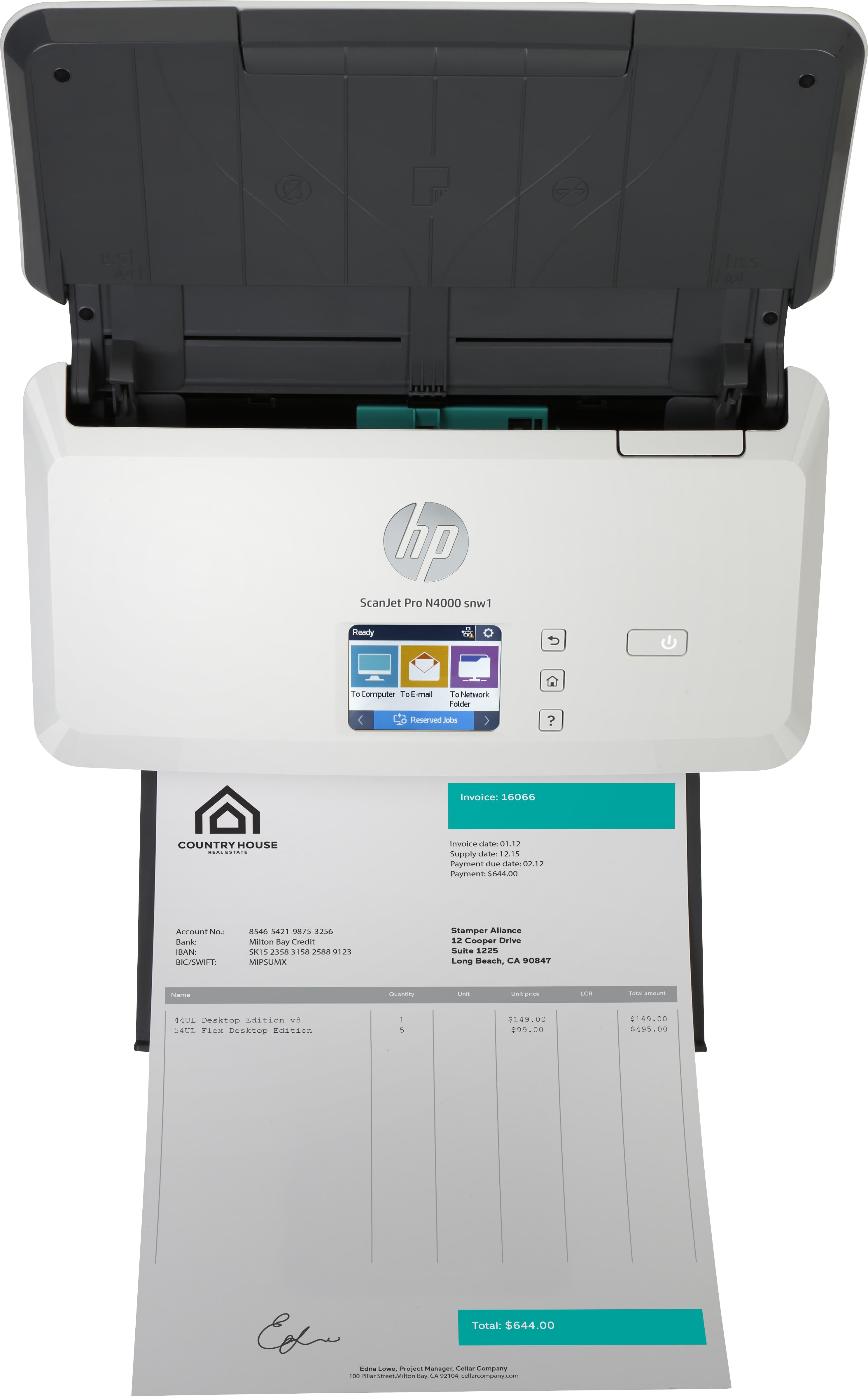 HP ScanJet Pro N4000 snw1 Sheet-feed Scanner — photo 9 of 11