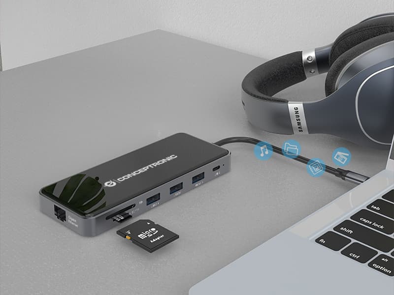 CONCEPTRONIC 12-en-1 Station d'accueil USB 3.2 Gen 1 — photo 5 sur 8
