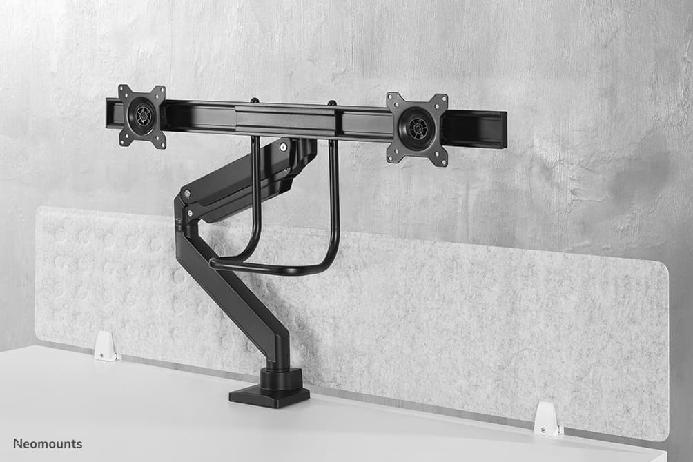 Dual Crossbar Monitor Arm - 10-32inch - 1-8 kg/screen - Gas Spring - 180 Degrees - Stop Mechanism - Topfix - Black — photo 14 of 18