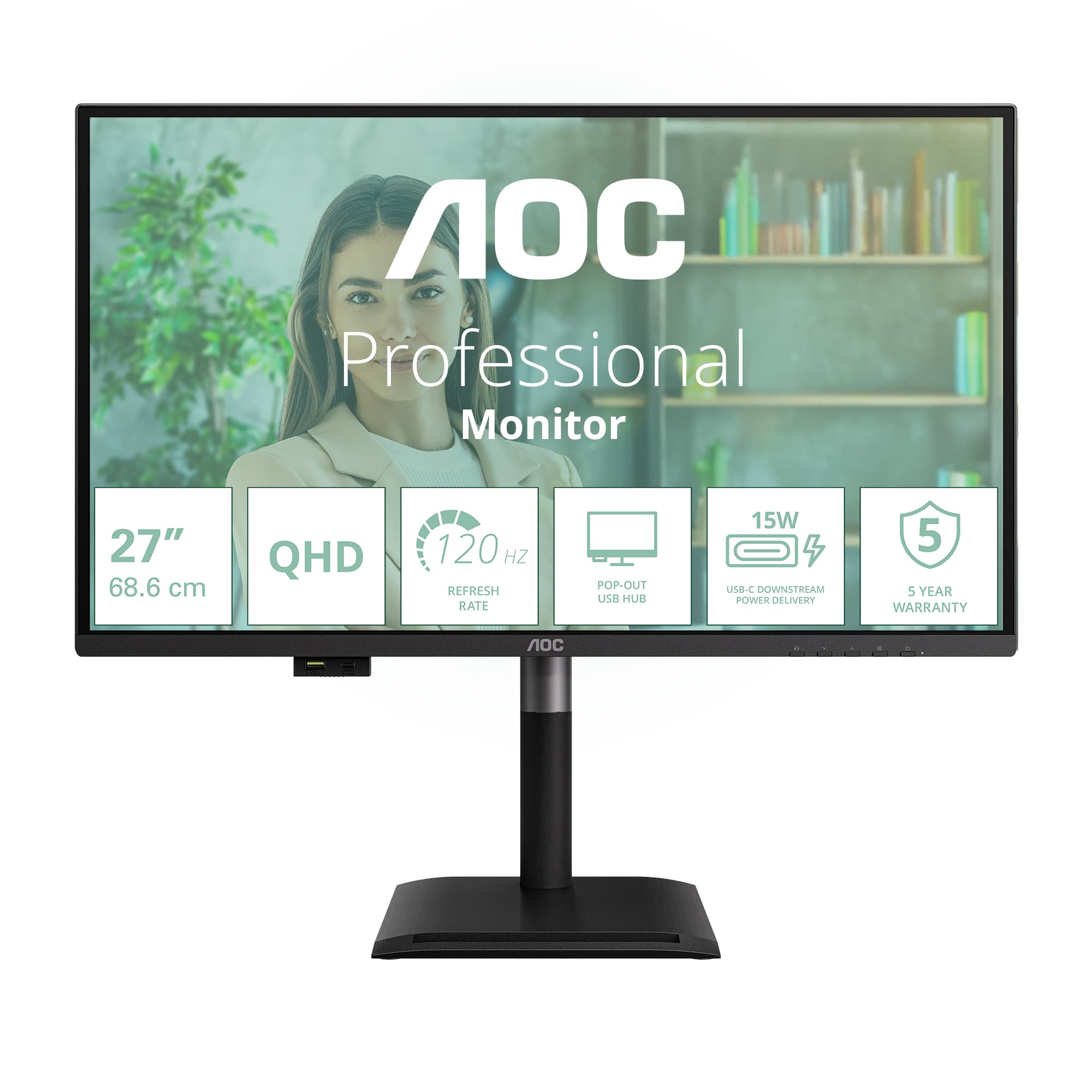AOC Q27P4U Écran 27" Quad HD — photo 2 sur 22
