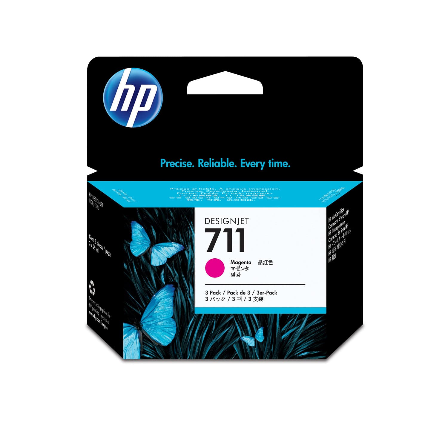 Cartouche d'encre Magenta DesignJet HP 711 29 ml 3 unités (CZ135A) — photo 2 sur 2