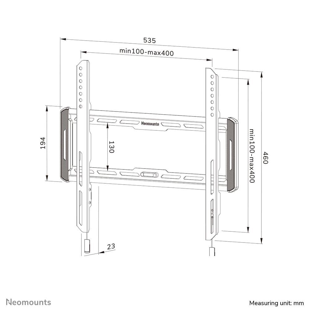 LEVEL-550 Ultra-Flat TV Wall Mount - 32-75inch - Max 60 kg - VESA 100x100-400x400 - Depth 2.3 cm - Easy Install - Black — photo 16 of 16