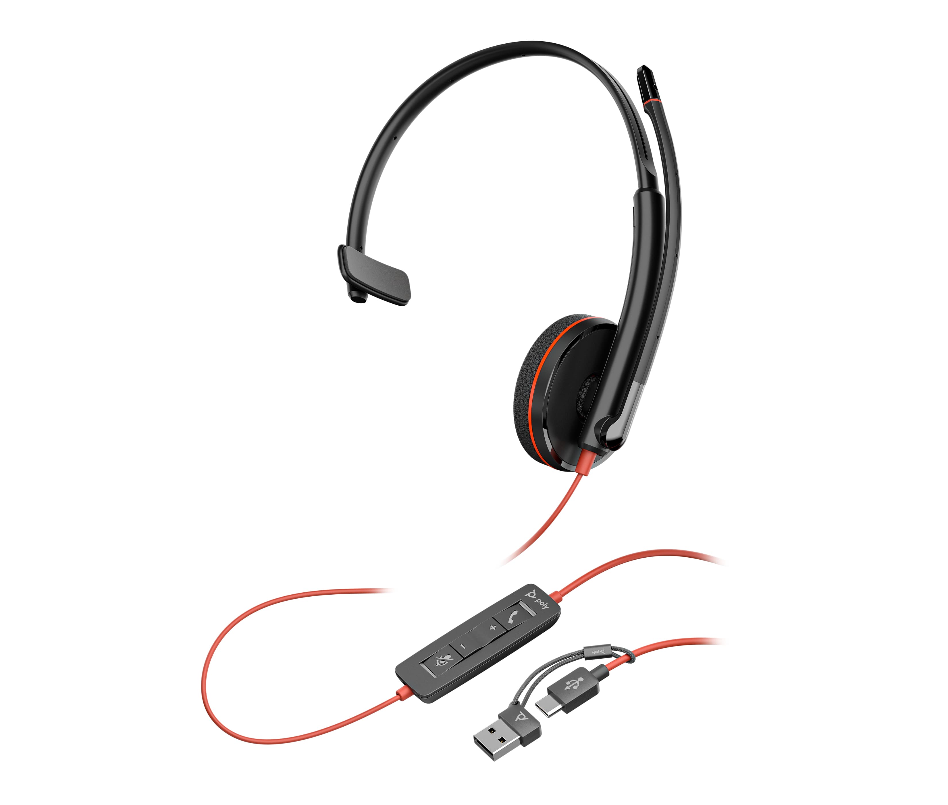 HP Poly Blackwire 3210 Monaural USB-C Headset + USB-C/A Adapter — photo 4 of 4