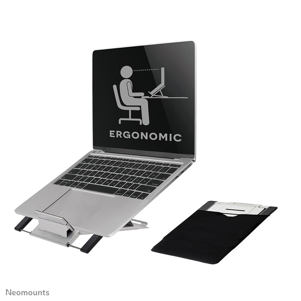 Support Ordinateur Portable - 10-22 pouces - Jusqu'à 5 kg - 6 Positions de Hauteur - Pliant - Compact - Universel - Argent — photo 6 sur 16