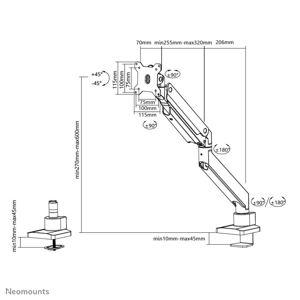 Neomounts NM-D775BLACKPLUS Monitor Arm — photo 15 of 15
