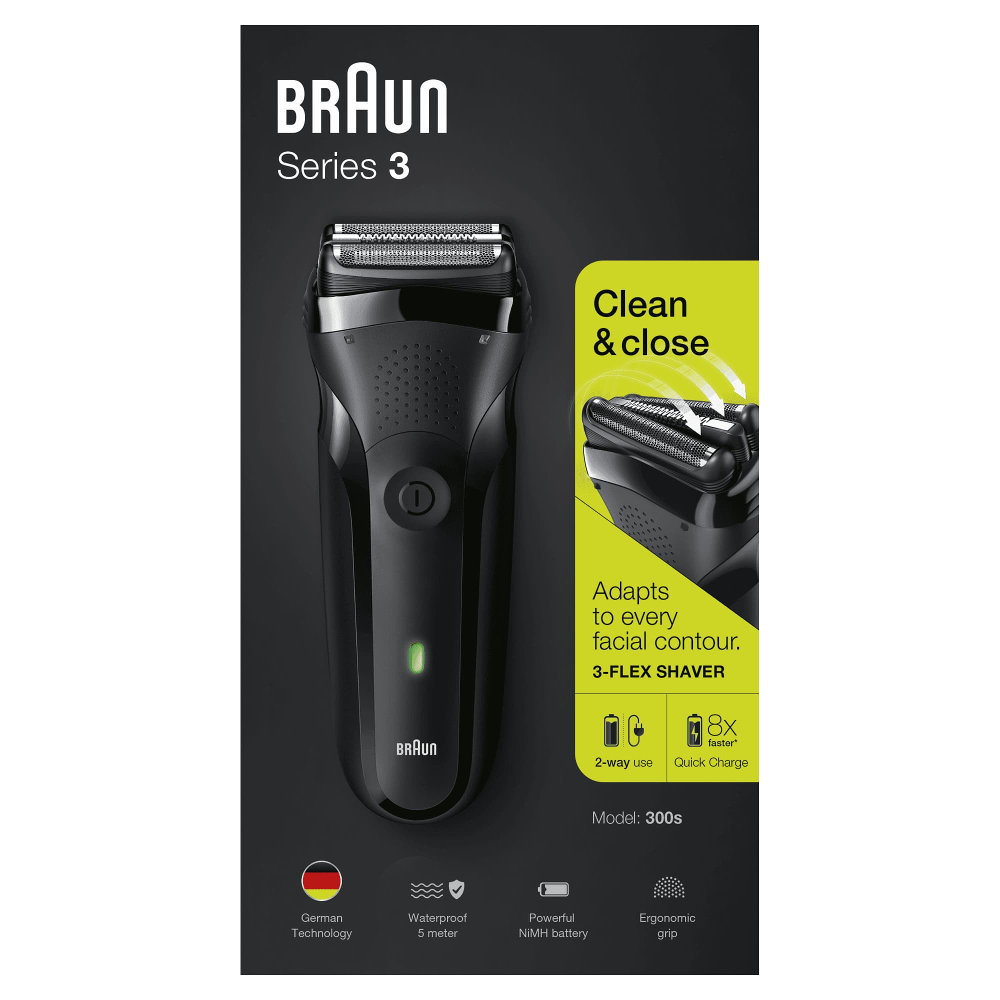 BRAUN Series 3-300s Noir Raser Électrique — photo 2 sur 7
