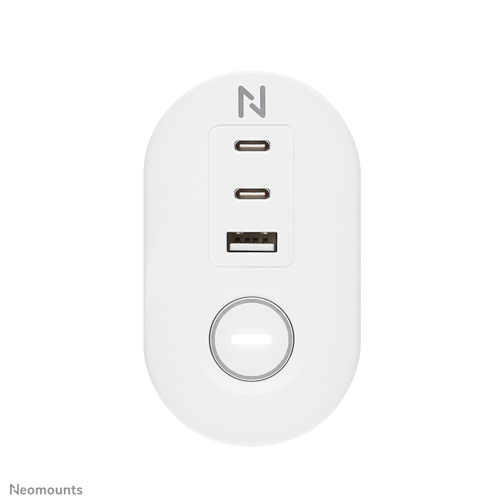 Prise de bureau VOLT avec bride - 2 x USB-C (20W) - 1x USB-A (18W) - 3 x 230V. - Type de fiche F - 3680 Watts- 1,4 m Câble - Blanc — photo 6 sur 16