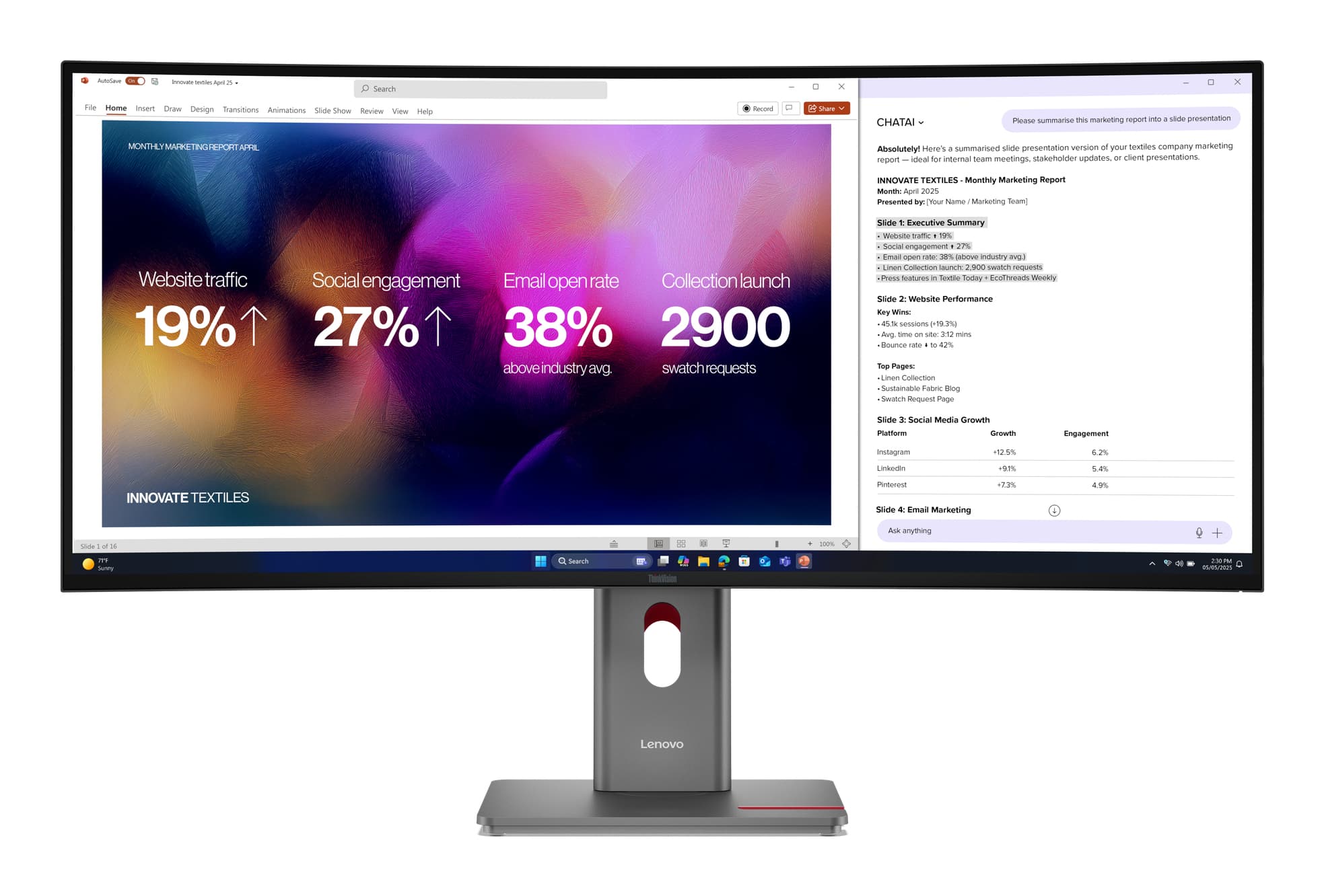 ThinkVision P40WD-40 - 40 inch Curved UltraWide IPS LED Monitor - 5120x2160