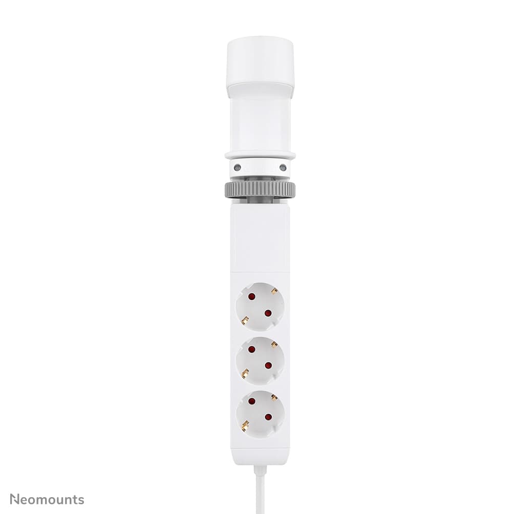 Prise de bureau VOLT avec bride - 2 x USB-C (20W) - 1x USB-A (18W) - 3 x 230V. - Type de fiche F - 3680 Watts- 1,4 m Câble - Blanc — photo 3 sur 16