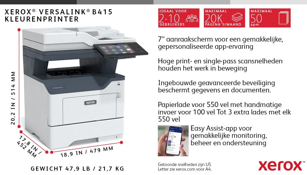Xerox VersaLink B415 A4 Imprimante couleur — photo 19 sur 33