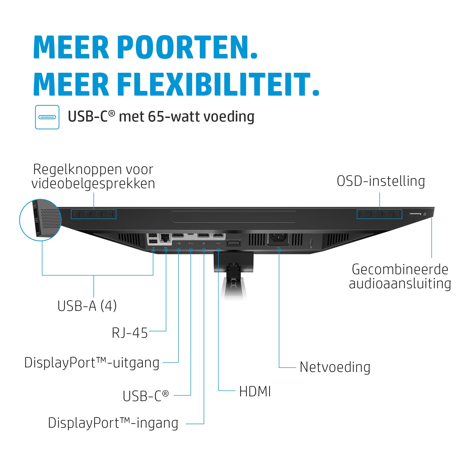 E24m G4 FHD USB-C Conferencing - 24 inch - Full HD IPS LED Monitor - 1920x1080 - Pivot / HAS / RJ45 / USB-C / Webcam — foto 9 van 13