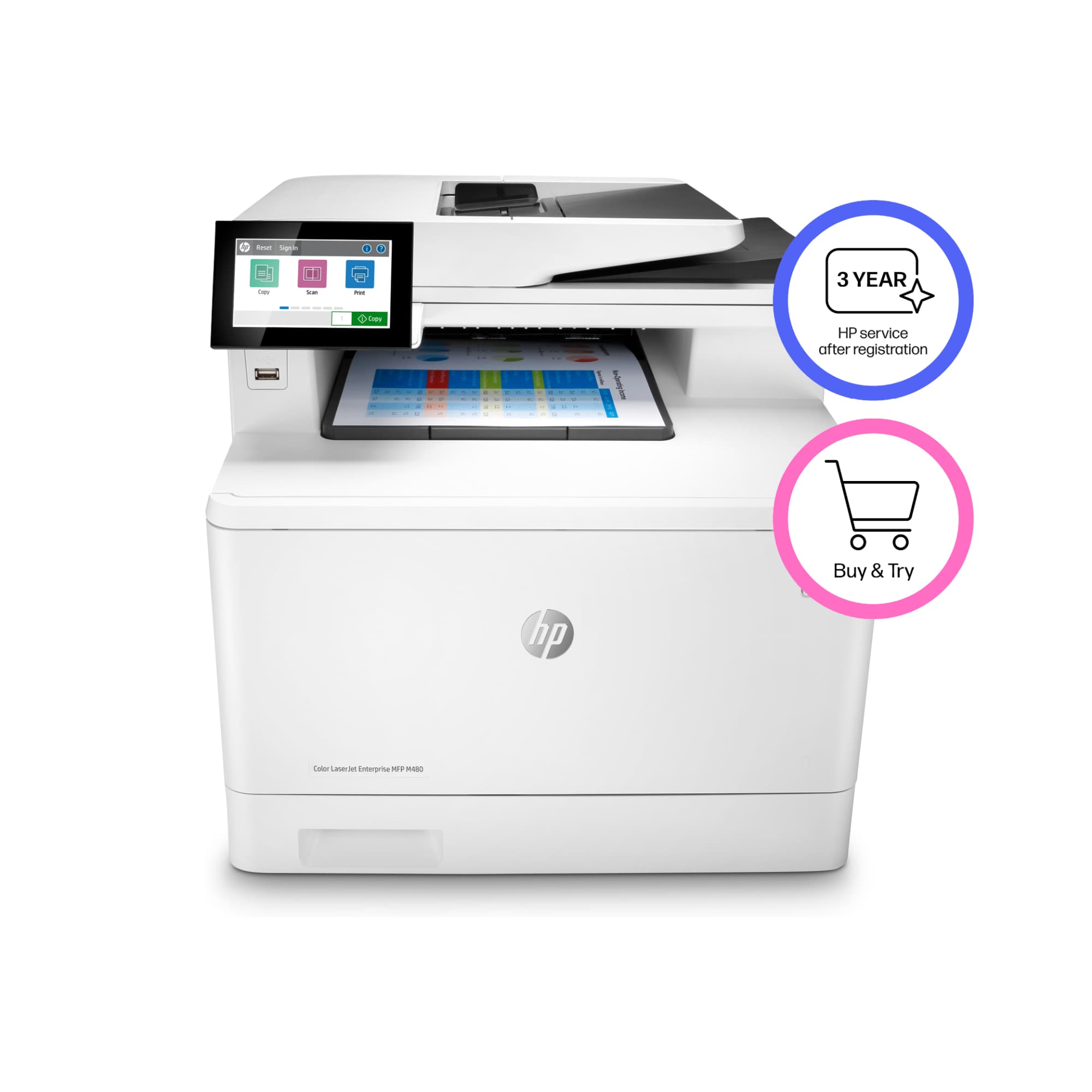 HP Color LaserJet Enterprise MFP M480f Printer — photo 2 of 20