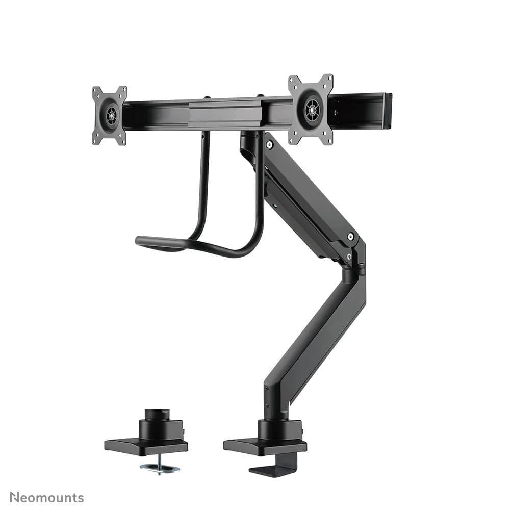Dual Crossbar Monitor Arm - 10-32inch - 1-8 kg/screen - Gas Spring - 180 Degrees - Stop Mechanism - Topfix - Black — photo 8 of 18