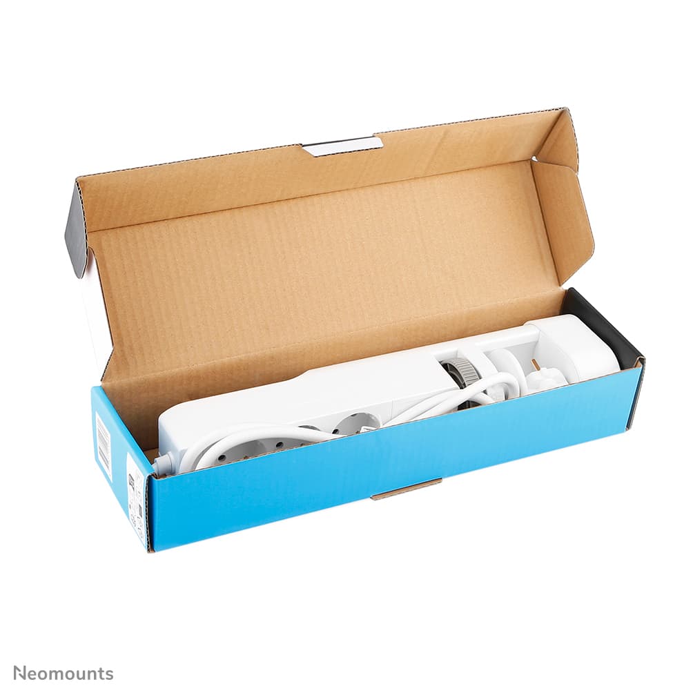 Prise de bureau VOLT avec bride - 2 x USB-C (20W) - 1x USB-A (18W) - 3 x 230V. - Type de fiche F - 3680 Watts- 1,4 m Câble - Blanc — photo 12 sur 16