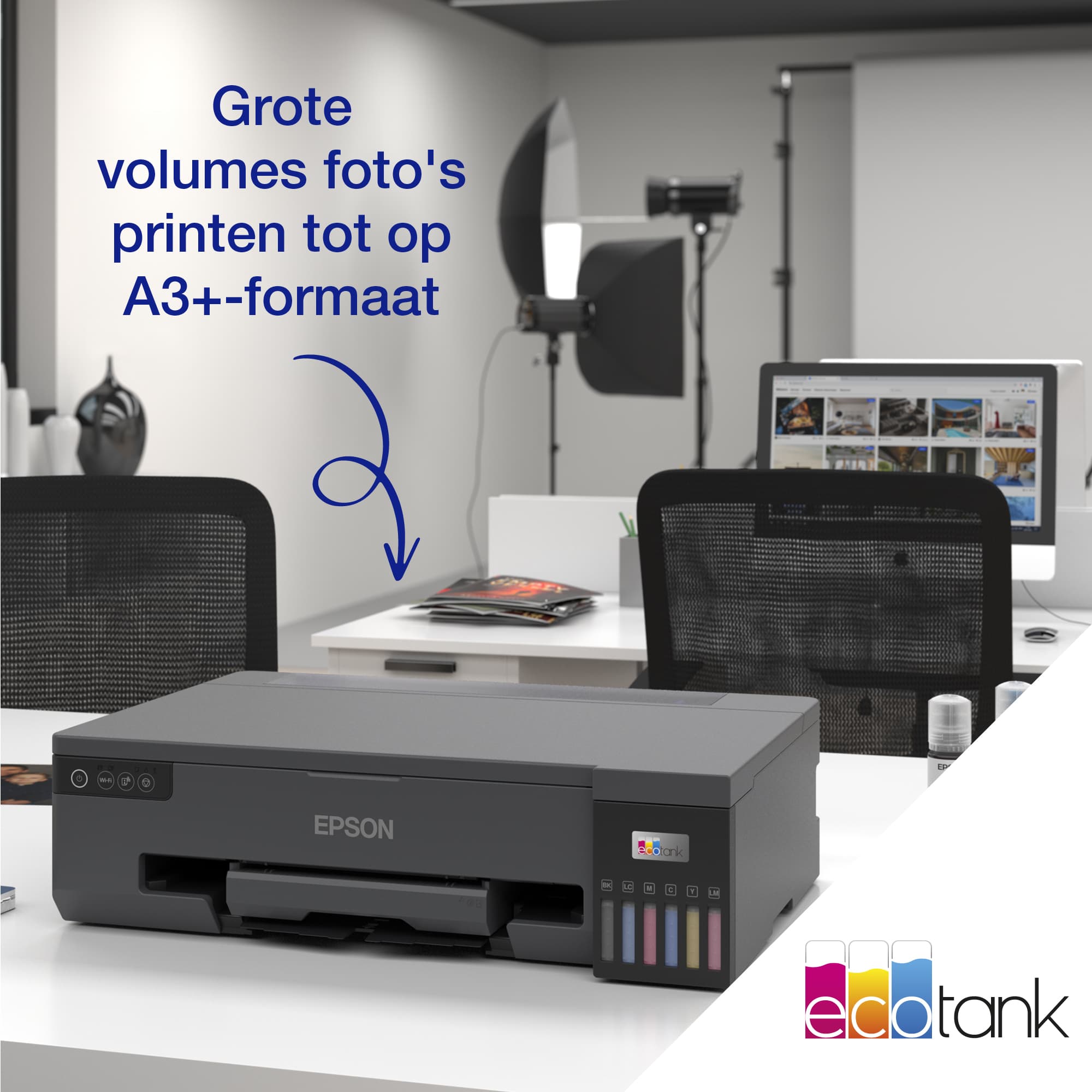 EcoTank ET-18100 - Imprimante Jet d'Encre - A3 - 5760 x 1440 DPI - Wi-Fi - Noir — photo 11 sur 12