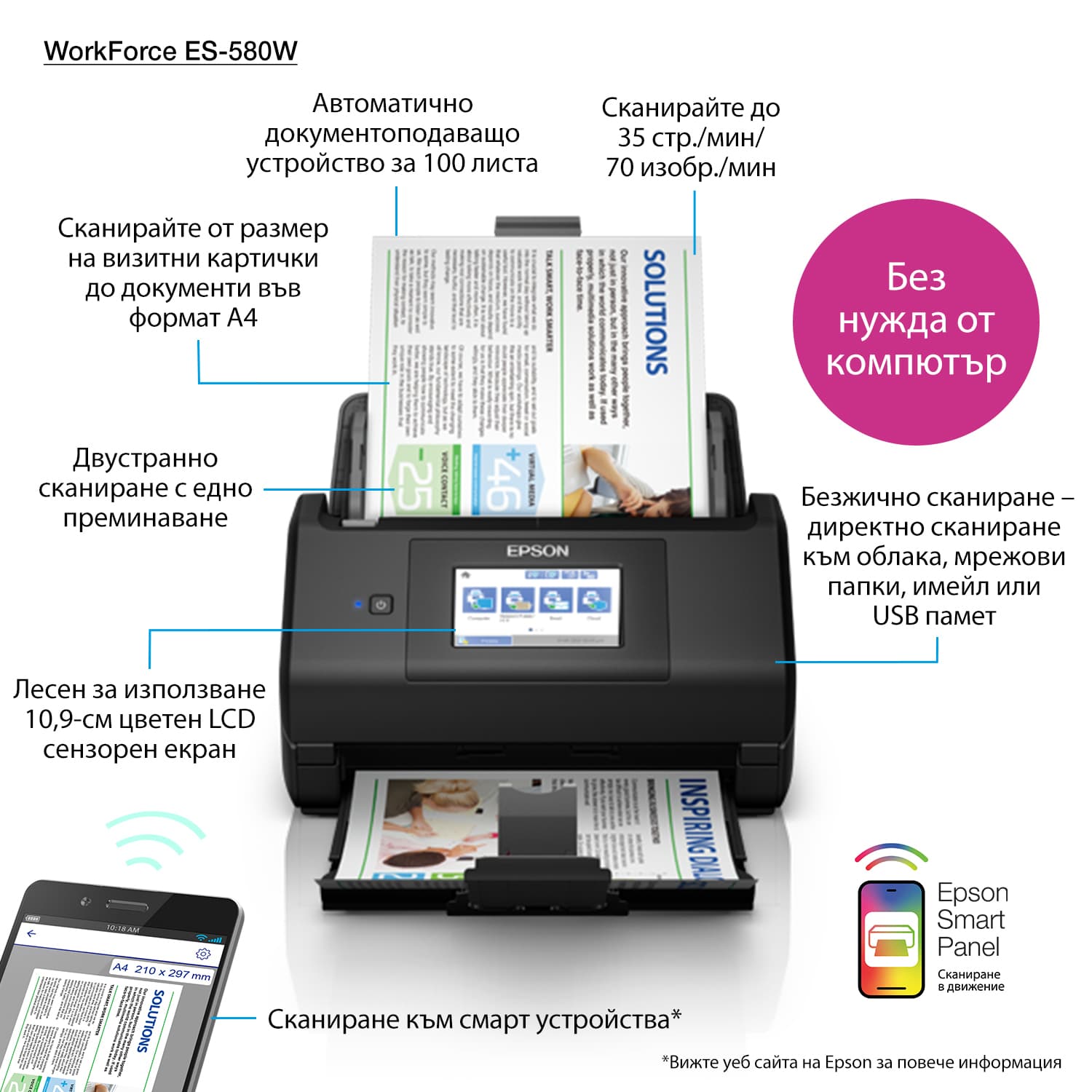 Epson WorkForce ES-580W Scanner à feuilles — photo 22 sur 23