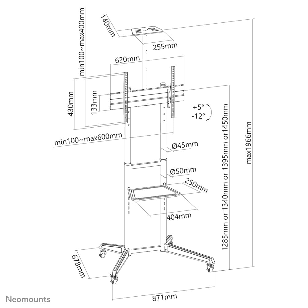 Support mural NEOMOUNTS FL50-550BL1 pour téléviseurs 37-70" — photo 20 sur 20