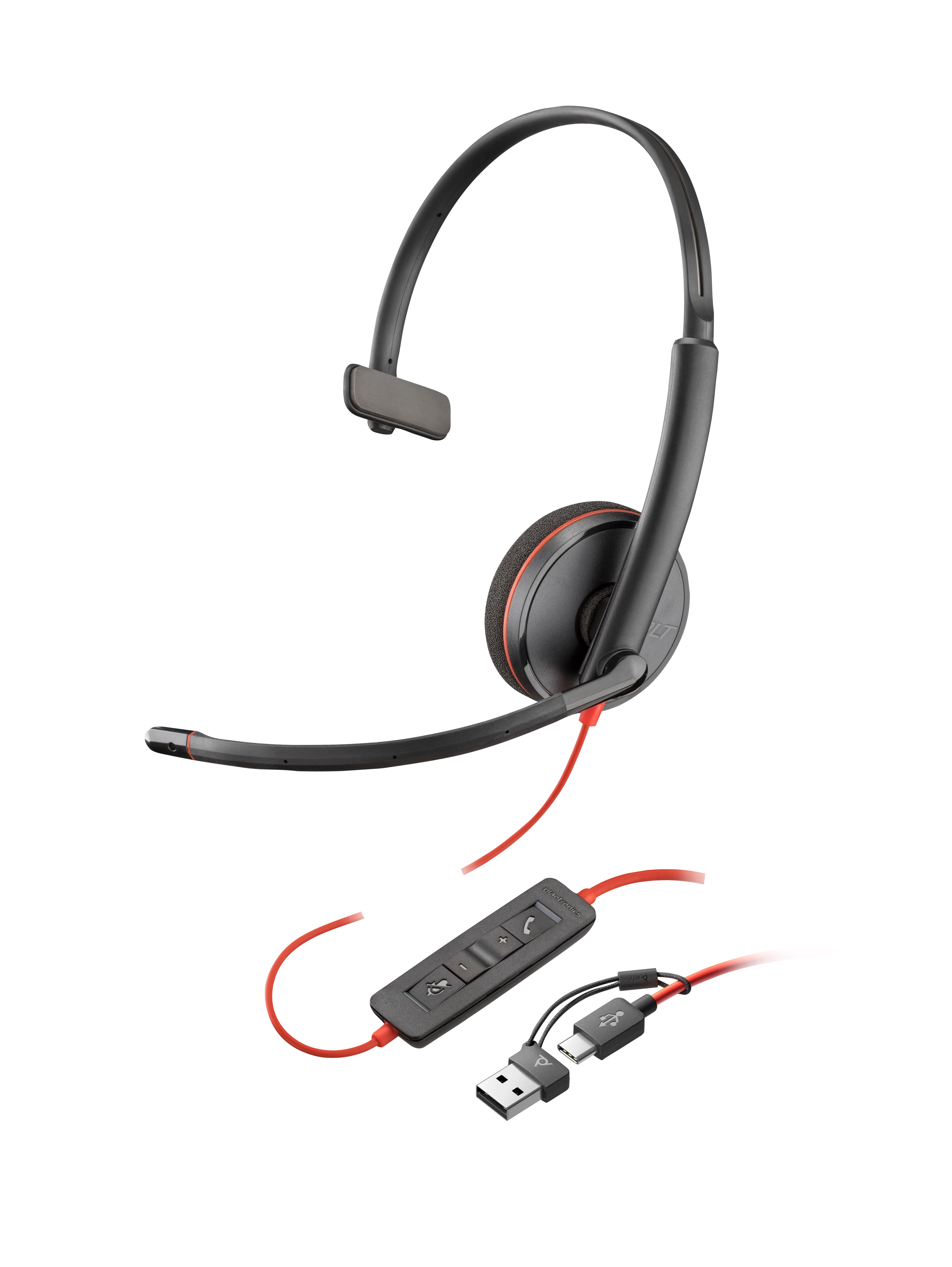 HP Poly Blackwire 3210 Monaural USB-C Headset + USB-C/A Adapter — photo 2 of 4