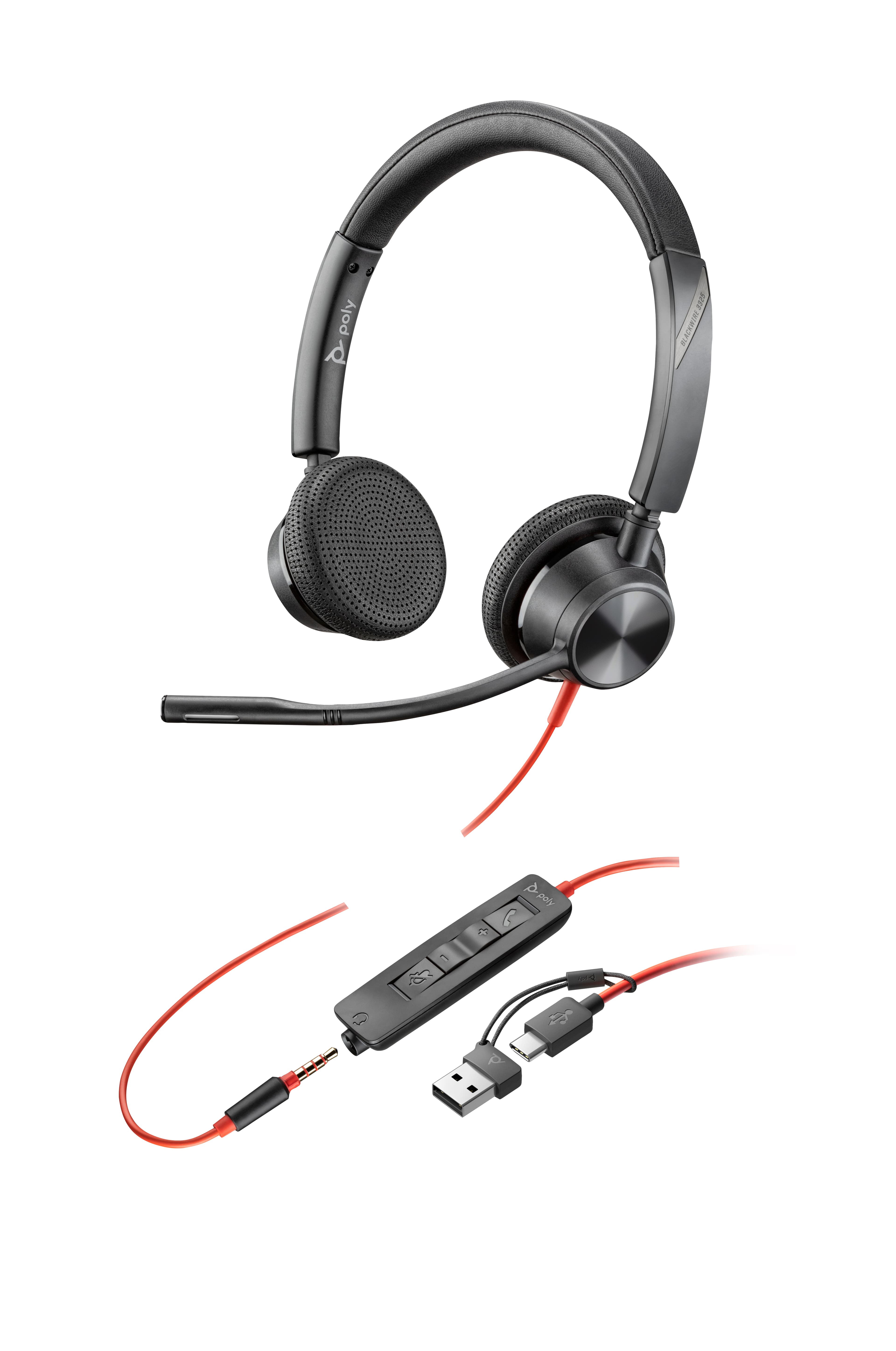 HP Poly Blackwire 3325 Stereo USB-C Headset