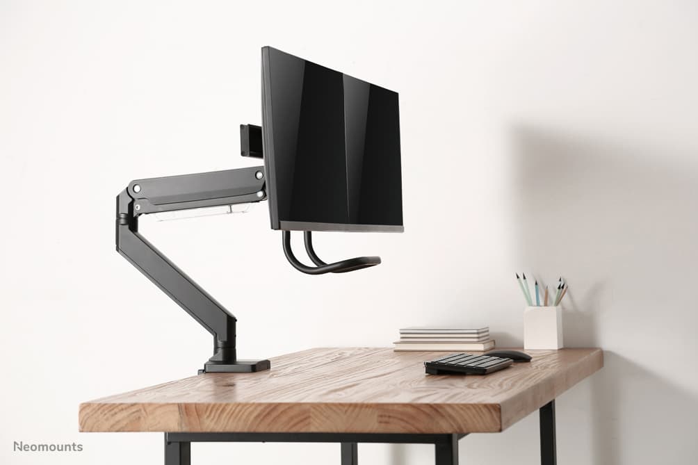 Dual Crossbar Monitor Arm - 10-32inch - 1-8 kg/screen - Gas Spring - 180 Degrees - Stop Mechanism - Topfix - Black — photo 12 of 18