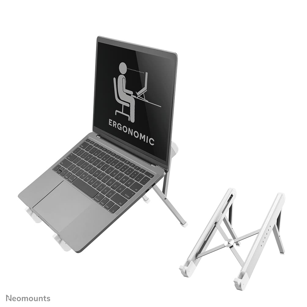 Support Ordinateur Portable - 11-17 Pouces - Jusqu'à 5 kg - 6 Positions de Hauteur - Pliant - Compact - Universel - Argent