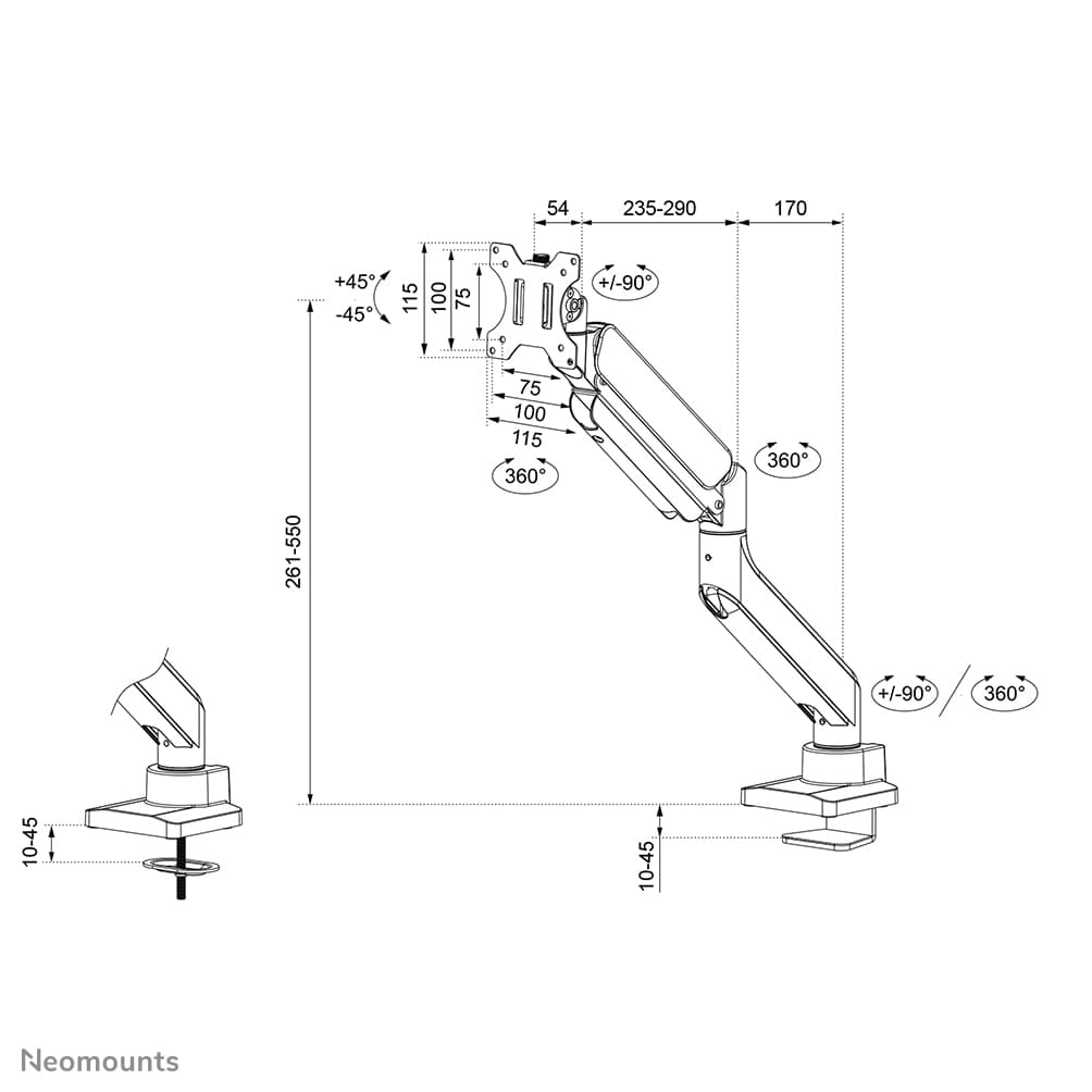 Support d'écran Neomounts DS70PLUS-450WH1 — photo 18 sur 18