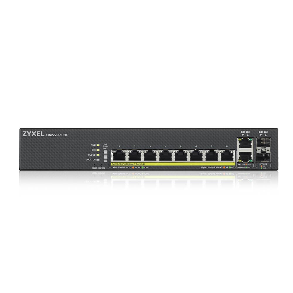GS2220-10HP Managed Network Switch - 8-Port L2 Gigabit Ethernet (PoE) - Black — photo 2 of 4
