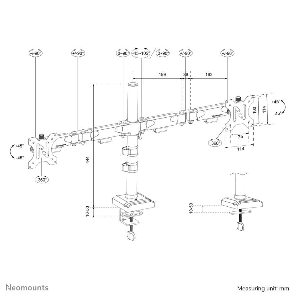 Neomounts DS60-600BL2 Dual Monitor Arm — photo 18 of 18