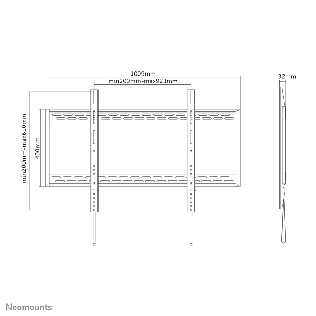 Fixed TV Wall Mount - 60-100inch - Max 125 kg - VESA 200x200-900x600 - Depth 3.2 cm - Black — photo 7 of 7