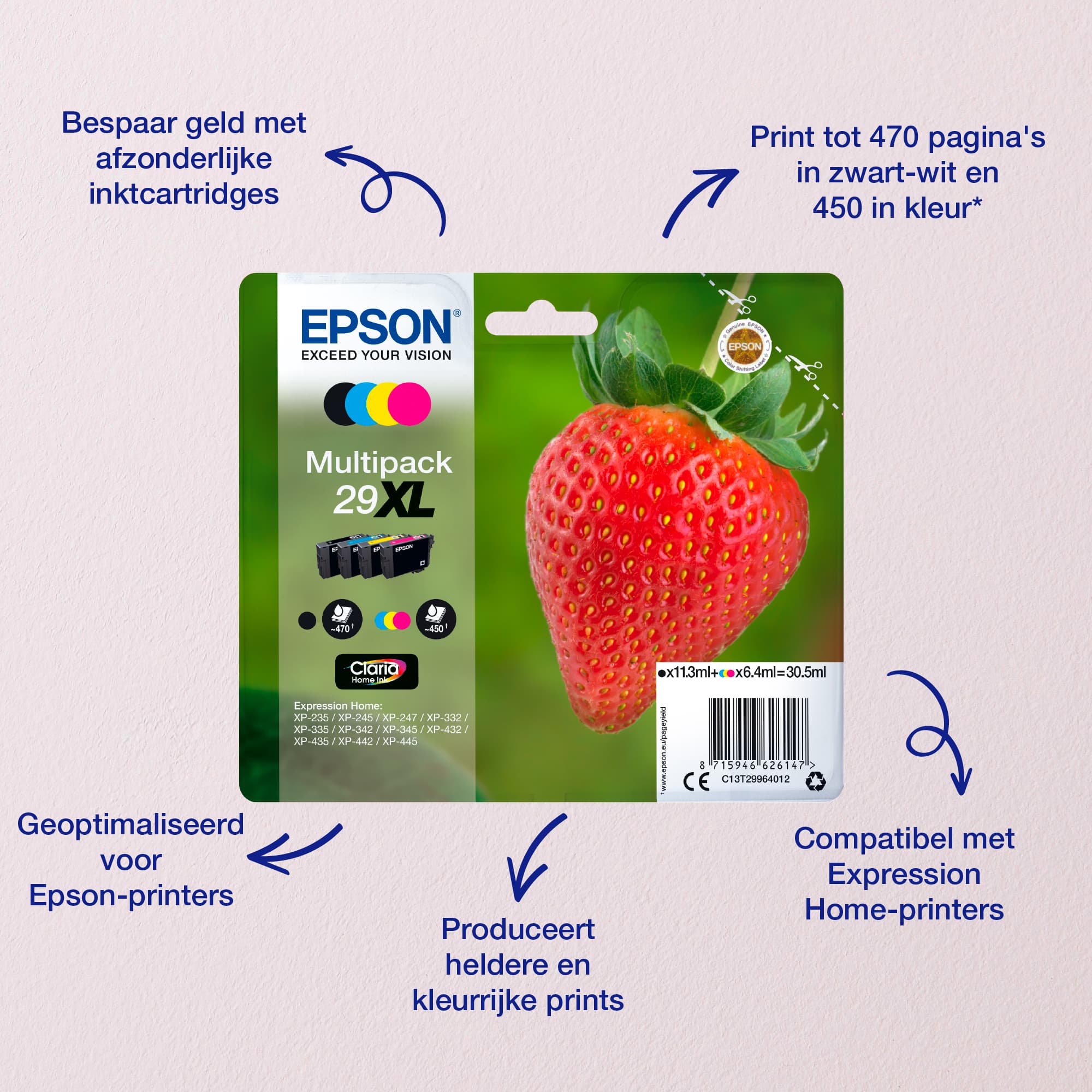 Epson Strawberry Multipack 4-colours 29 Claria Home Ink