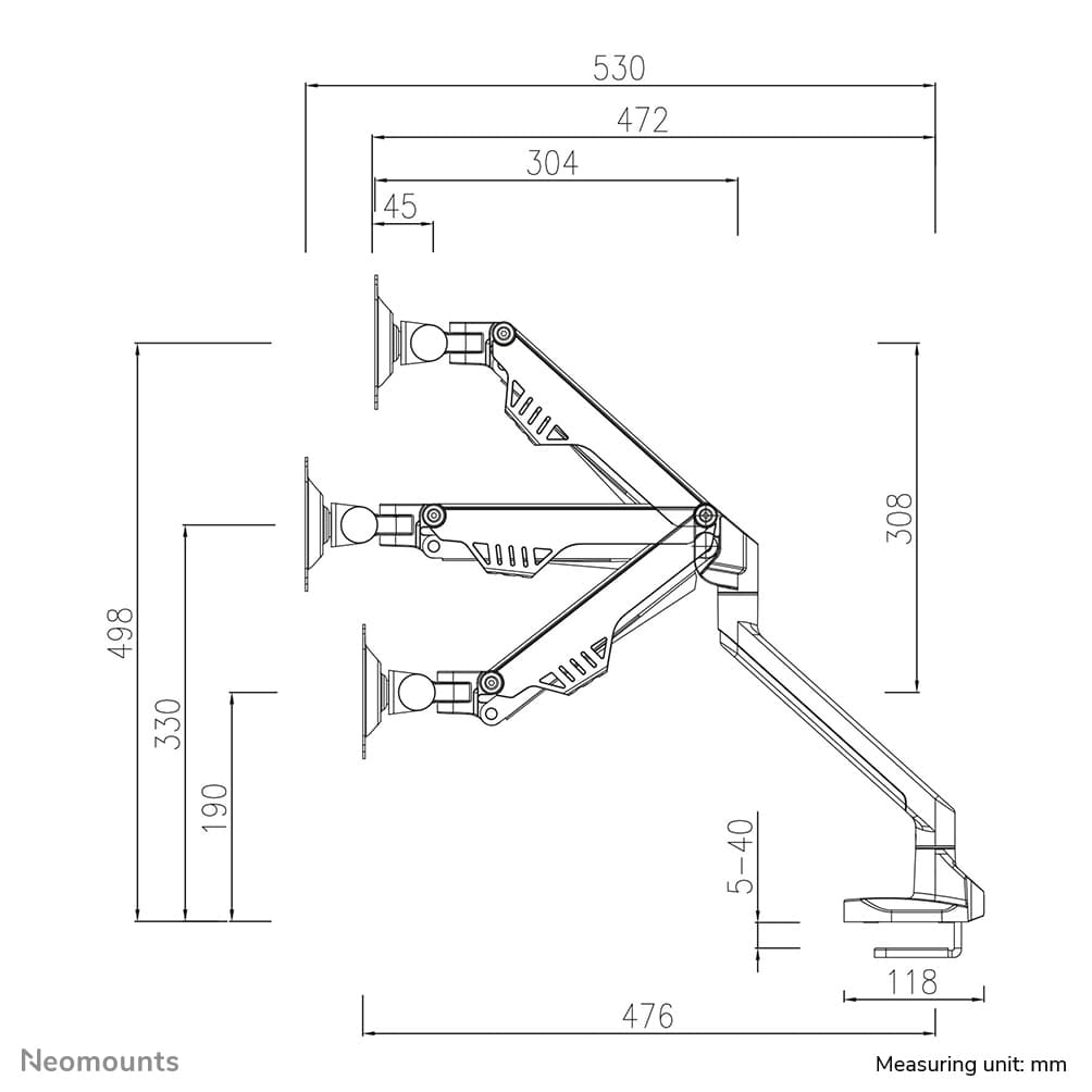 Support d'écran Neomounts FPMA-D750BLACK2 — photo 7 sur 7