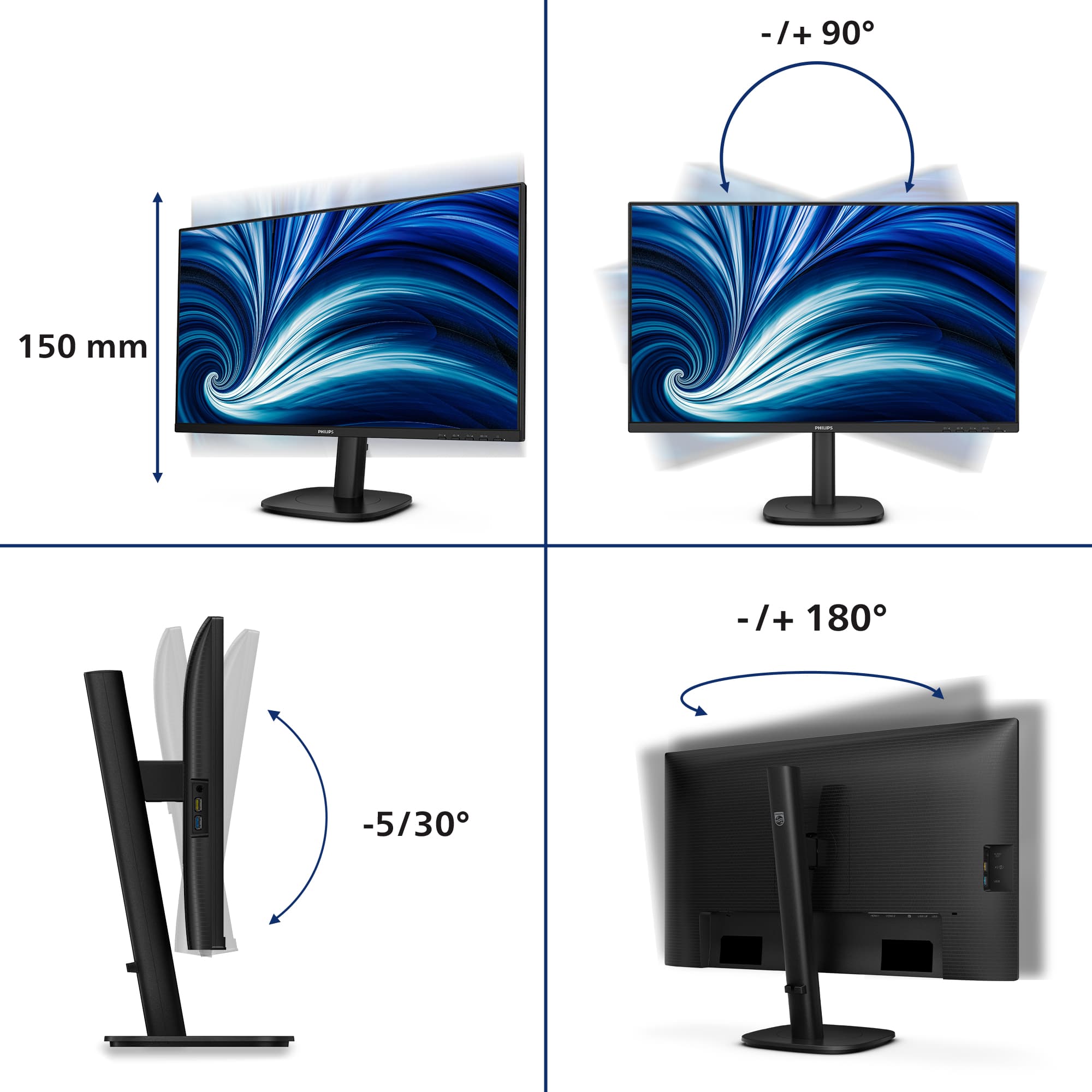 3000 Series - 27 inch - 2K LCD - 2560x1440 - Pivot - HAS — foto 4 van 12