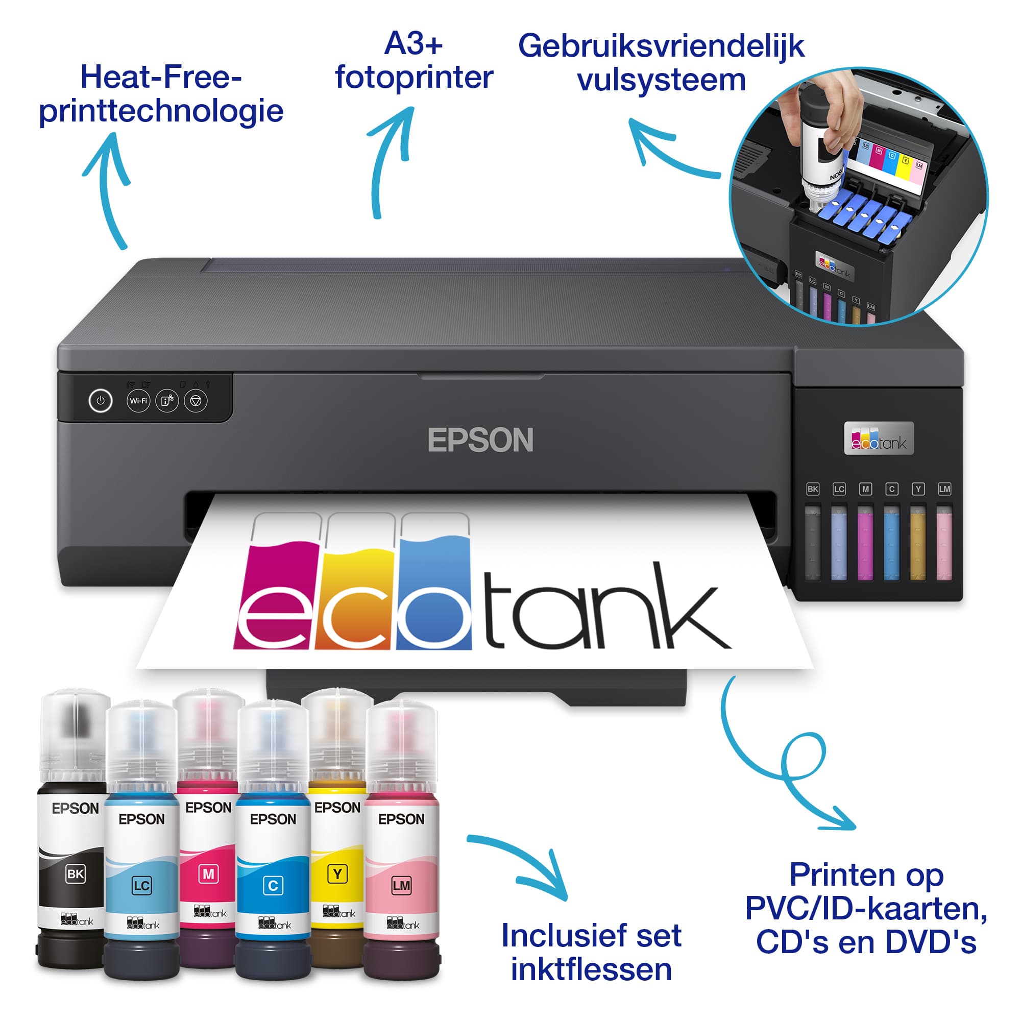 EcoTank ET-18100 - Imprimante Jet d'Encre - A3 - 5760 x 1440 DPI - Wi-Fi - Noir — photo 5 sur 12