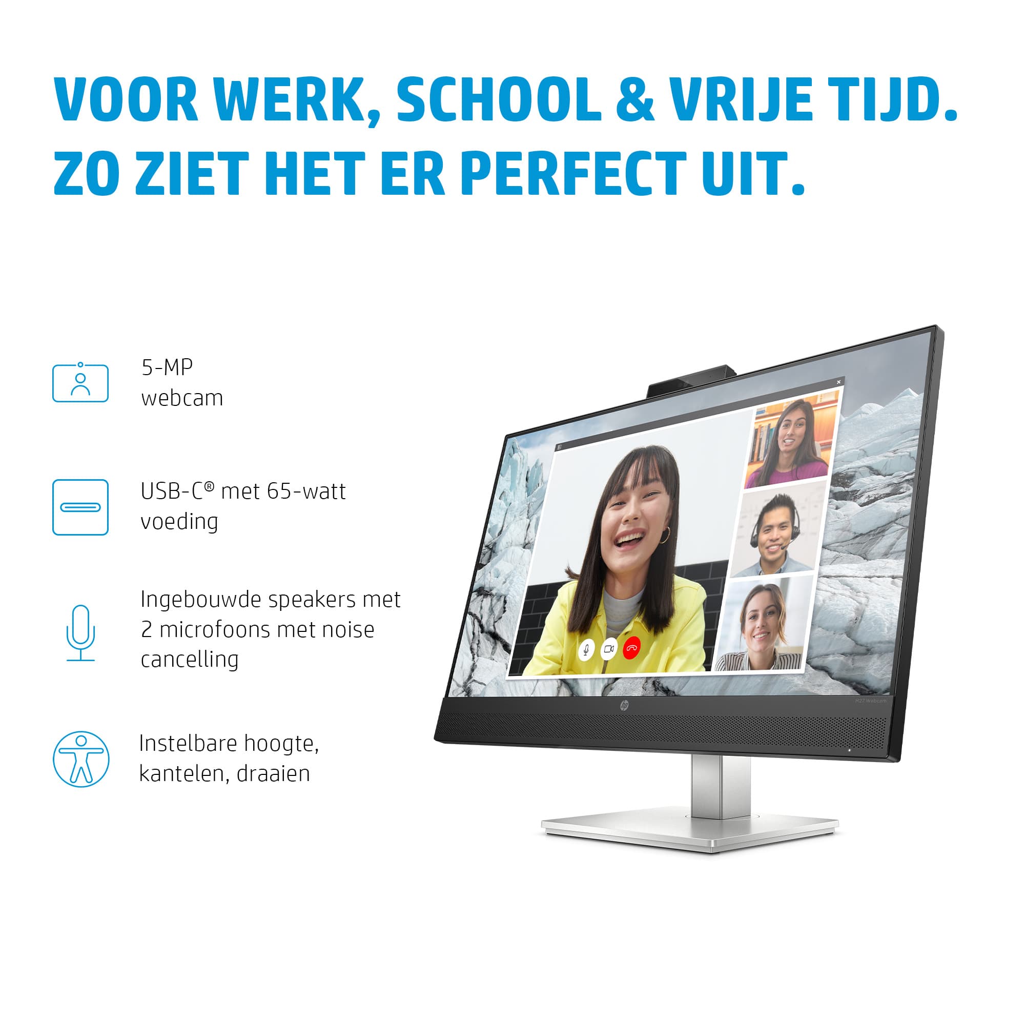 E27m G4 QHD USB-C - 27 inch - Quad HD IPS LED Monitor - 2560x1440 - Pivot / HAS / RJ45 / USB-C / Webcam — foto 15 van 15