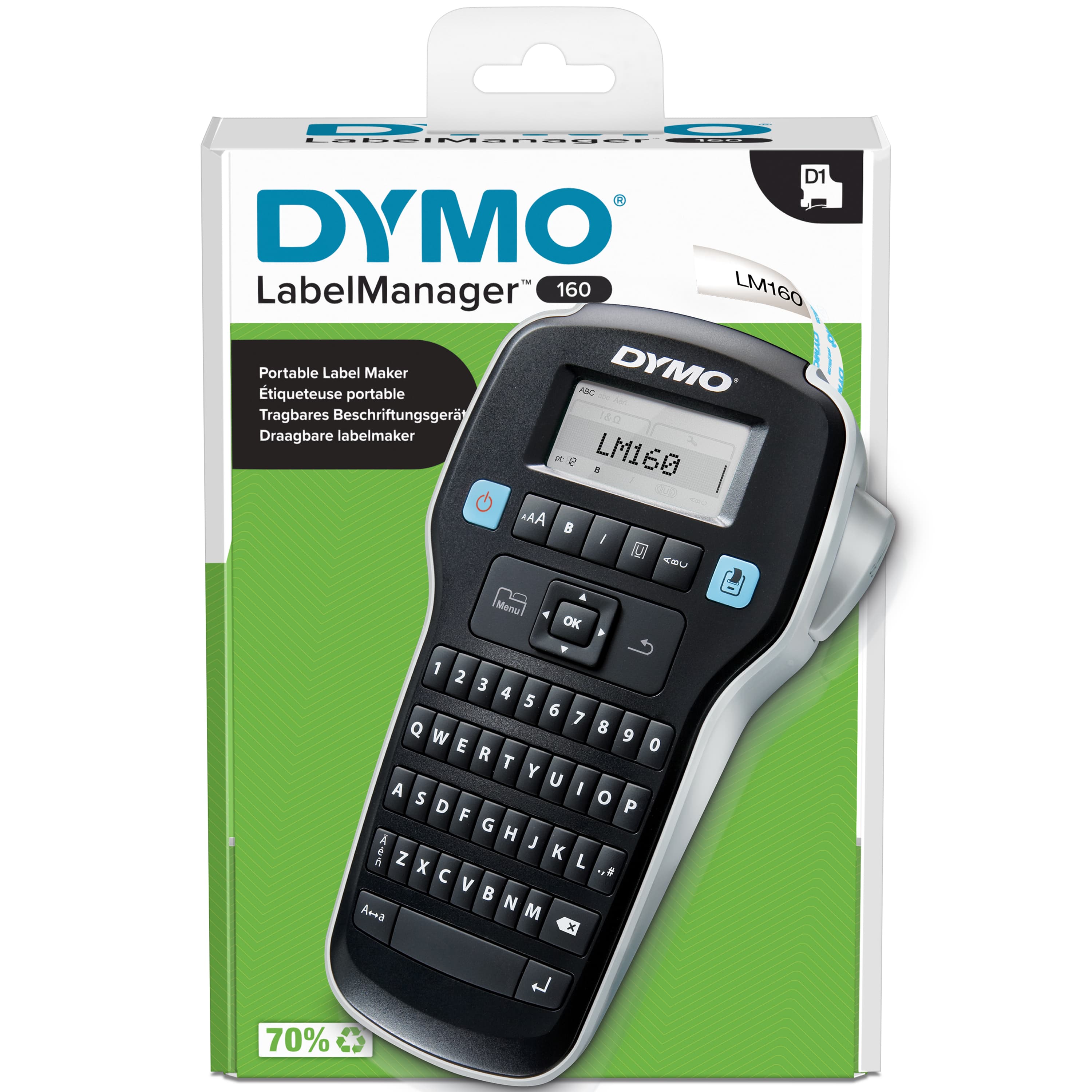 DYMO LabelManager 160 - Label Printer - Thermal Transfer -Qwerty
