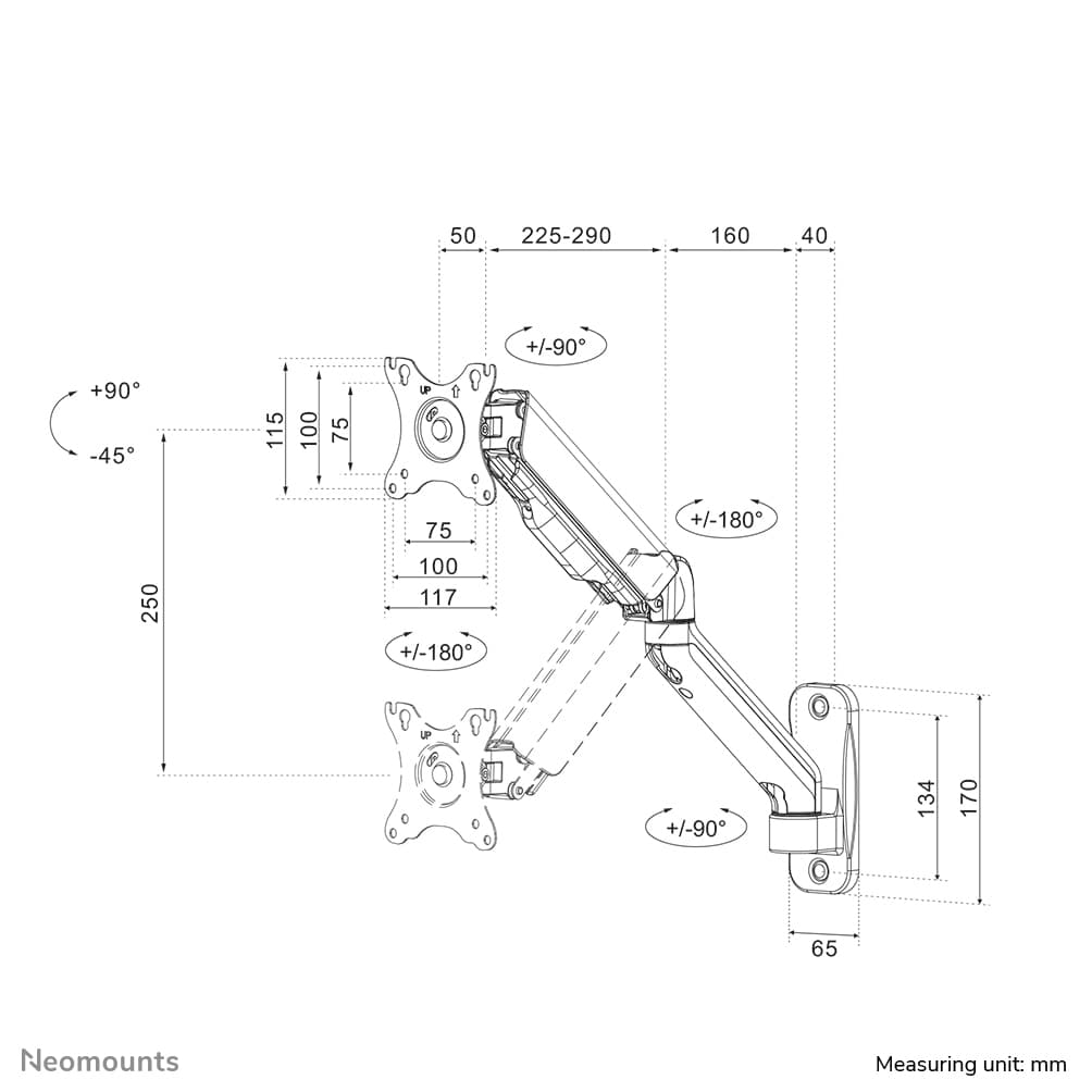 NEOMOUNTS Wall Mount Bracket for 17-32" TVs - Full Motion Black — photo 19 of 19